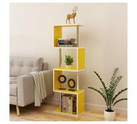 ZFUCMAYL Libreria Creativa, Scaffale Portaoggetti Etagère A 5 Ripiani, Libreria Geometrica Da Pavimento For Studio, Casa, Ufficio, Soggiorno, Facile Da Montare(Yellow)