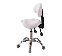 ZFUCMAYL Sedia A Sella, Sgabello A Sella Con Pedale, Sedia Ergonomica Con Supporto For La Schiena, Sgabello Girevole For Parrucchiere, Altezza Regolabile(White)