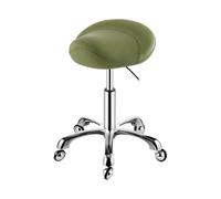 ZFUCMAYL Sgabello Da Sella Con Rotelle, Sgabello Ergonomico Con Rotelle, Altezza Regolabile E Cuscino Morbido E Confortevole For Casa, Ufficio, Salone, Negozio(Green)