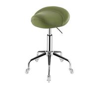 ZFUCMAYL Sgabello Da Sella Con Rotelle, Sgabello Ergonomico Con Rotelle, Cuscino Morbido E Confortevole E Altezza Regolabile For Casa, Ufficio, Salone, Negozio(Green)