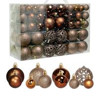 ZFYQ 100 Palle di Natale, Set di Palline per Albero di Natale, Palline Decorative da Appendere 3/4/6 cm, Adatte per Alberi di Natale, Finestre, Ghirlande Natalizie, Decorazioni Natale, Marrone