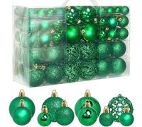 ZFYQ 100 Palle di Natale, Set di Palline per Albero di Natale, Palline Decorative da Appendere 3/4/6cm, Adatte per Alberi di Natale, Finestre, Ghirlande Natalizie, Decorazioni Natale, Verde