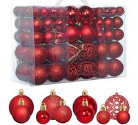 ZFYQ 100Pcs Palle di Natale, Set di Palline Decorative da Appendere per Decorazioni Natalizie per L'albero, Rosso