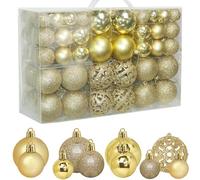 ZFYQ 100Pcs Palle di Natale, Set di Palline Decorative da Appendere per Decorazioni Natalizie per L'albero, Oro