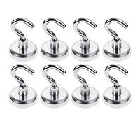 ZFYQ Gancio Magnetico, 25MM 20KG 44lbs Potente Magnete al Neodimio Supporto a Gancio per gli Accessori di Cucina Casa Portaoggetti e Organizzazione, 8 Pezzi