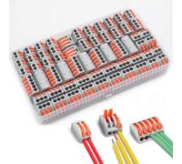 ZFYQ Morsettiere Elettriche, 60 Pezzi Capicorda a Morsetto a Leva Connettore, 3 Porte 30 Pcs, 2 Porte 20 Pcs, 5 Porte 10 Pcs, Usato per Filo Solido, Incagliato e Flessibile
