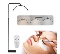ZFZZC Lampada pavimento mezza luna, lampada di estensione per ciglia, LED Half Moon Lash Temperatura della luce 3000K-6000K Lampada da terra LED ad anello per tatuatori,studi di bellezza (Nero)
