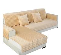 ZGantrix Corner Sofa Cover with Left Right Peninsula 3/2 Seater Sofa Cover for L Sofa Non-Slip Washable for Dogs Cats Non-Slip Washable Protector (Colour: F, S