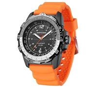 ZGAYIME Orologio ad energia solare Orologio da polso al quarzo con movimento solare digitale Orologio sportivo da esterno impermeabile 50M Orologio multifunzione a energia cinetica (Arancione)