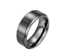 ZGBQHQN Anelli di nozze incisive Knbob uomini, acciaio inossidabile 8 mm opaco a banda semplice uomo promessa anello titanio