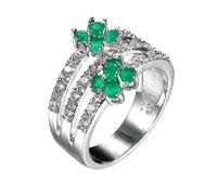 ZGBQHQN Anello alla Moda in Anello in Stile Anello a Tre Strati Anello Minimalista per Le Vacanze di Natale per Donne gioni di Gioielli per l'anniversario del Tempo Libero