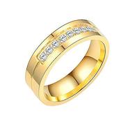 ZGBQHQN Anello di promessa coppia KNBOB, semplice zirconia cubica in oro/argento Coppia da 6 mm Ricevi acciaio inossidabile inossidabile
