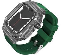 ZGBQHQN Banda di orologio in gomma+kit di modifica della custodia per orologio trasparente , per 8 7 6 SE 5 4 45mm 44 mm 41 mm 40 mm Upgrade Sostituisci Strap Strap