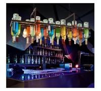 ZGBQHQN Botto di Vino di Vino LED LED Retro Retro American Americana V-INTAGE Cafe Restaurant Lighting Lampadario, Luce a Sospensione