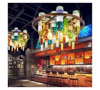 ZGBQHQN Botto di Vino di Vino LED LED Retro Retro American Americana V-INTAGE Cafe Restaurant Lighting Lampadario, Luce a Sospensione