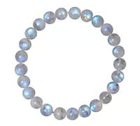 ZGBQHQN Bracciale di pietra per la luna per donne 6 mm Crystal naturale rotonda per tallone blu pietra preziosa gioielli per donne uomini aaaaa