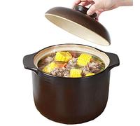 ZGBQHQN Casseruola Piatto di casseruola Rotonda con Copertura a Temperatura ad Alta Temperatura in Ceramica zuppa di casseruola pentola in stufate tavoli da Cucina (Dimensioni: 3.5L) (4.5L)