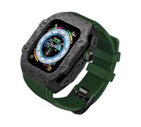 ZGBQHQN Custodia in fibra di carbonio kit di modifica della cintura in gomma in gomma , per ultra 49mm 45mm 44mm 9 8 7 6 5 4 SE Upgrade Sostituisci il kit cinghia di orologio