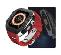 ZGBQHQN Custodia in fibra di carbonio kit di modifica della cintura in gomma in gomma , per ultra 49mm 45mm 44mm 9 8 7 6 5 4 SE Upgrade Sostituisci il kit cinghia di orologio