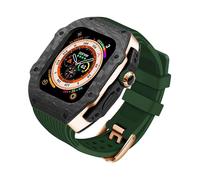 ZGBQHQN Custodia in fibra di carbonio kit di modifica della cintura in gomma in gomma , per ultra 49mm 45mm 44mm 9 8 7 6 5 4 SE Upgrade Sostituisci il kit cinghia di orologio