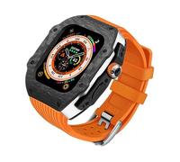 ZGBQHQN Custodia in fibra di carbonio kit di modifica della cintura in gomma in gomma , per ultra 49mm 45mm 44mm 9 8 7 6 5 4 SE Upgrade Sostituisci il kit cinghia di orologio