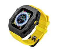 ZGBQHQN Custodia in fibra di carbonio kit di modifica della cintura in gomma in gomma , per ultra 49mm 45mm 44mm 9 8 7 6 5 4 SE Upgrade Sostituisci il kit cinghia di orologio