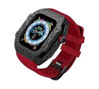 ZGBQHQN Custodia in fibra di carbonio kit di modifica della cintura in gomma in gomma , per ultra 49mm 45mm 44mm 9 8 7 6 5 4 SE Upgrade Sostituisci il kit cinghia di orologio