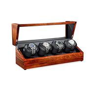 ZGBQHQN Guarda la Scatola di Orologi a Prova di Polvere di Orologi in Pelle con Manto Meccanico con Cameriera silenziosa per la visualizzazione del Motore 5 modalità di Rotazione (3+0)