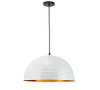 ZGBQHQN Lampada a Sospensione in Metallo a semicerchio Creativo, lampadario Moderno con Supporto Semi-Flush, Lampada a soffitto a Vite E26 Regolabile (Colore: Blanc, Dimensione: 11.8in)