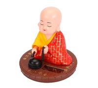 ZGBQHQN Little Monk Solar Ornament, Carino Kongfu Monk Car Display Display Decorazione Solar Monk Annueding Head Desk Figurine per Dashboard (Giallo)