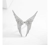 ZGBQHQN Regalo per gioielli in stile Trendy Ins per donne anello di ala d'angelo d'argento con gallina con anello di lusso a letto di matrimonio con fidanzamento CZ