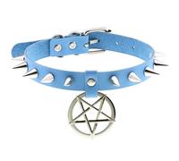 ZGBQHQN Rivet per Unghie Punk Collana in Pelle Cuoio in Pelle Cuoio a Cinque Punte Collana in Pelle Sexy Cuoio per Girocollo per Donna