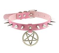 ZGBQHQN Rivet per Unghie Punk Collana in Pelle Cuoio in Pelle Cuoio a Cinque Punte Collana in Pelle Sexy Cuoio per Girocollo per Donna