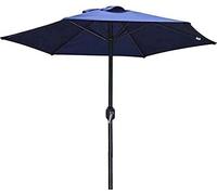 ZGBQHQN Sun Parasol ombrello Garden Round Garden Parasol, Sun Shade, Uv50+, ombrello da patio esterno con manovella per Cafe Beach Pool, 6 costole robuste