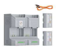 ZGCINE PC3-LPE6P Caricatore di Batterie: 2x2600mAh Batterie LP-E6P Decodificate, Ricarica Rapida USB-C PD (2 Slot), 4 Slot Schede Memoria, per Canon R5 II/R6 III