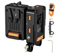 ZGCINE VM-HS2 - Piastra per batteria con montaggio a V, hot-swap/Shark Fin, doppia piastra adattatore micro micro porta batteria USB-C PD 100 W, uscita 10 porte di uscita, controllo di potenza