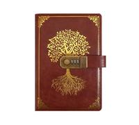 ZGCrumphant Cancelleria Password Quaderno Diario Libro Retro A5 con Lucchetto Protezione Segreti 200 Pagine Viaggiatori Studente Journaling emotivo(Style2-Red)