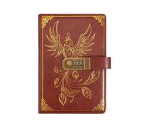 ZGCrumphant Cancelleria Password Quaderno Diario Libro Retro A5 con Lucchetto Protezione Segreti 200 Pagine Viaggiatori Studente Journaling emotivo(Style1-Red)