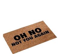 ZGCrumphant Tappetino d'ingresso divertente Oh No Not You Again for esterni e interni in flanella sul retro Tappeto raschietto in cocco