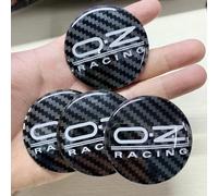 ZGCYK Coprimozzo Adesivo per OZ 55MM, Tappi Coprimozzo, Coperture Hub, Center Cap, Wheel Covers, Accessori, CarbonFiber, Black, Metallo, Lega di acciaio