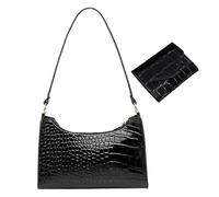 ZGDEIWGF 1 Borsa ascellare nera, 1 Portamonete, Borsa a tracolla strutturata, Borsa da donna, Borsa a pendolo alla moda, Borsa a tracolla di grande capacità, Adatto per pendolari e appuntamenti, Nero