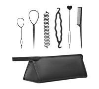 ZGDEIWGF 1 Borsa Nera per Asciugacapelli, 6 Strumenti per Acconciature, Custodia per Asciugacapelli, Borsa da Viaggio Portatile, Custodia per Ferro Arricciacapelli, Custodia Antipolvere