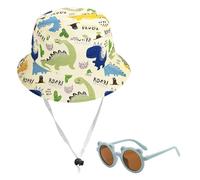 ZGDEIWGF 1 Cappello da Dinosauro, 1 Occhiale da Orso, Cappello da Sole Estivo All'Aperto, Cappello da Pescatore da Spiaggia, Cappello da Sole per Bambini, Cappello da Sole dei Cartoni Animati