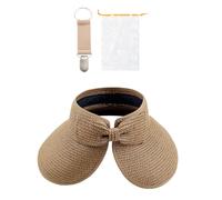 ZGDEIWGF 1 Cappello da Spiaggia da Donna, 1 Custodia, 1 Clip per Cappello, Cappello di Paglia Estivo da Donna, Cappello da Sole da Donna, Cappello A Tesa Larga