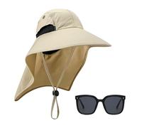 ZGDEIWGF 1 cappello da trekking, 1 paio di occhiali da sole, cappello da pesca, cappello da sole per adulti, cappello da giardino, cappello da sole, beige., 30-42