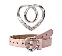 ZGDEIWGF 1 cintura da ragazza, 1 fibbia fissa, cintura con fibbia a cuore, cintura leggings, cintura jeans, accessori di abbigliamento