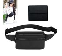 ZGDEIWGF 1 Marsupio, 1 Portacarte, Marsupio Moda Casual, Marsupio Antispruzzo, Semplice Borsa Portaoggetti Multistrato, Marsupio Unisex, Borsa A Tracolla Regolabile