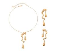 ZGDEIWGF 1 Paio di Orecchini A Goccia d'Acqua, 1 Collana A Goccia d'Acqua, Stile Semplice E alla Moda, Lavorazione Unica E Delicata, Adatta A Donne E Fashioniste