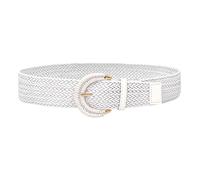 ZGDEIWGF 1 pezzo di cintura in rattan, bianca, intrecciata, larga, da donna