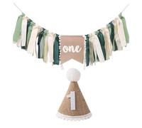 ZGDEIWGF 1 Pezzo di Striscione per Il 1° Compleanno, 1 Pezzo di Cappello per Il 1° Compleanno, Decorazioni di Compleanno per Bambini, Decorazioni di Sfondo per Feste di Compleanno